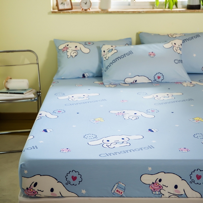 91家纺网 家纺一手货源 找家纺 博雅 2023新款三丽鸥卡通全棉系列-单品床笠（第二批） 甜品玉桂狗