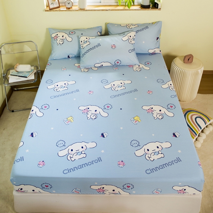 91家纺网 家纺一手货源 找家纺 博雅 2023新款三丽鸥卡通全棉系列-单品床笠（第二批） 甜品玉桂狗