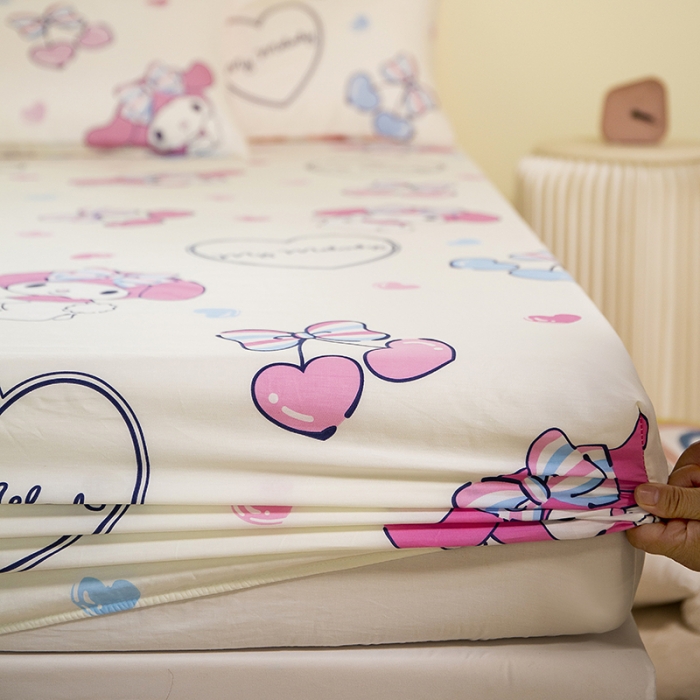 91家纺网 家纺一手货源 找家纺 博雅 2023新款三丽鸥卡通全棉系列-单品床笠（第二批） 樱桃美乐蒂