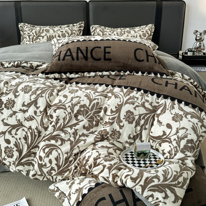 91家纺网 家纺一手货源 找家纺 （总）耀达 2024新款轻奢加厚牛奶绒四件套