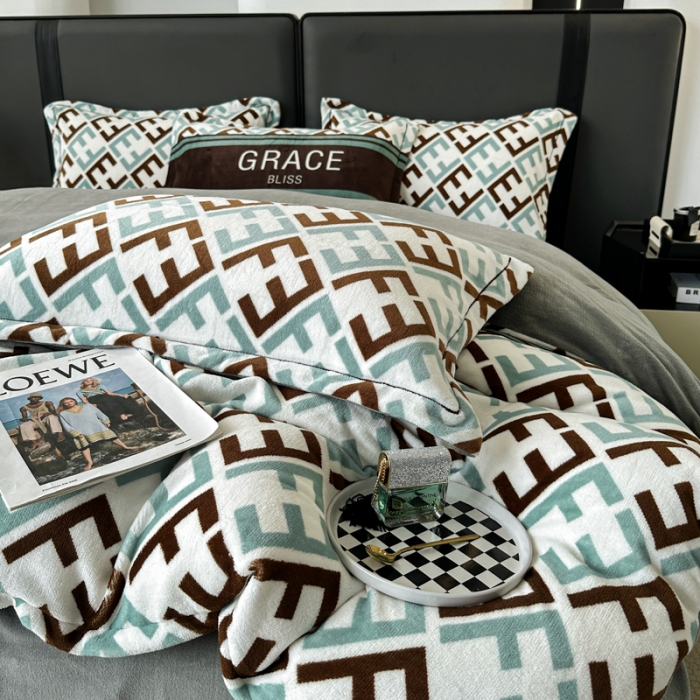 91家纺网 家纺一手货源 找家纺 耀达 2024新款轻奢加厚牛奶绒四件套 F迪