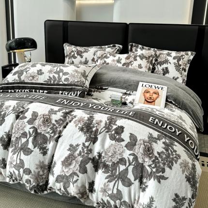 耀达 2024新款轻奢加厚牛奶绒四件套 晚风