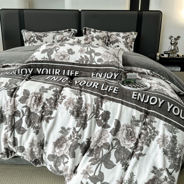 91家纺网 家纺一手货源 找家纺 耀达 2024新款轻奢加厚牛奶绒四件套 晚风