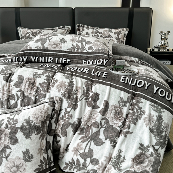 91家纺网 家纺一手货源 找家纺 耀达 2024新款轻奢加厚牛奶绒四件套 晚风