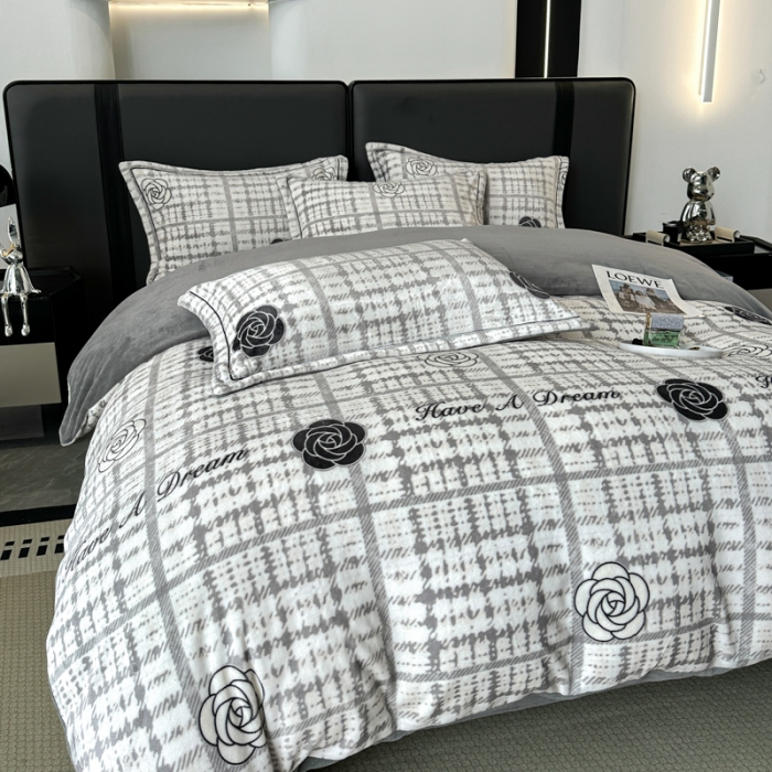 91家纺网 家纺一手货源 找家纺 耀达 2024新款轻奢加厚牛奶绒四件套 小香