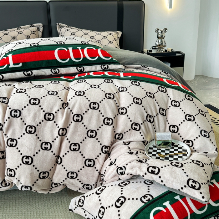 91家纺网 家纺一手货源 找家纺 耀达 2024新款轻奢加厚牛奶绒四件套 古奈