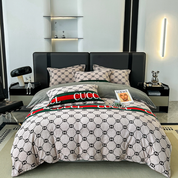 91家纺网 家纺一手货源 找家纺 耀达 2024新款轻奢加厚牛奶绒四件套 古奈