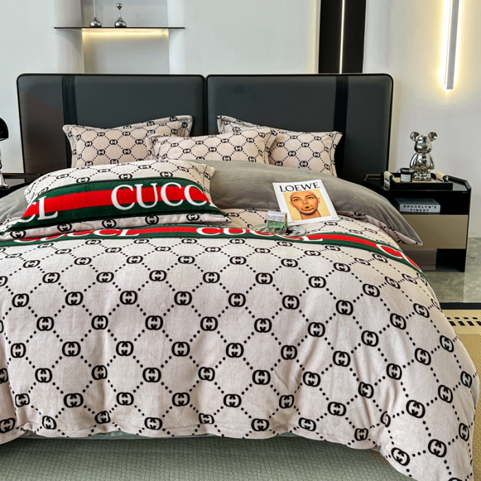 91家纺网 家纺一手货源 找家纺 耀达 2024新款轻奢加厚牛奶绒四件套 古奈