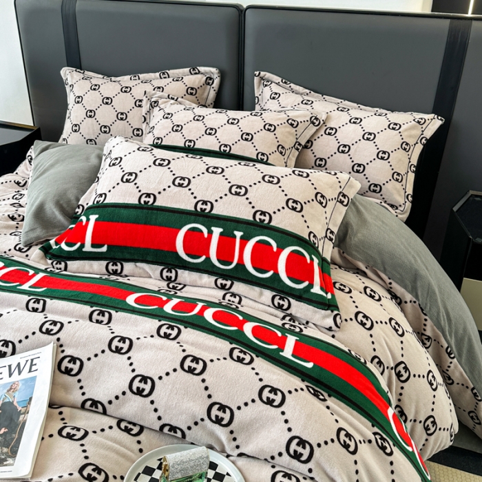 91家纺网 家纺一手货源 找家纺 耀达 2024新款轻奢加厚牛奶绒四件套 古奈