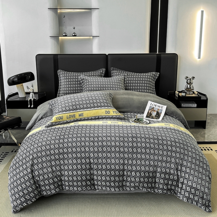 91家纺网 家纺一手货源 找家纺 耀达 2024新款轻奢加厚牛奶绒四件套 荷尔蒙