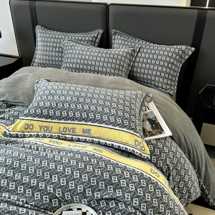 91家纺网 家纺一手货源 找家纺 耀达 2024新款轻奢加厚牛奶绒四件套 荷尔蒙