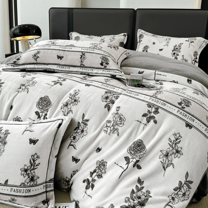 91家纺网 家纺一手货源 找家纺 耀达 2024新款轻奢加厚牛奶绒四件套 赫本