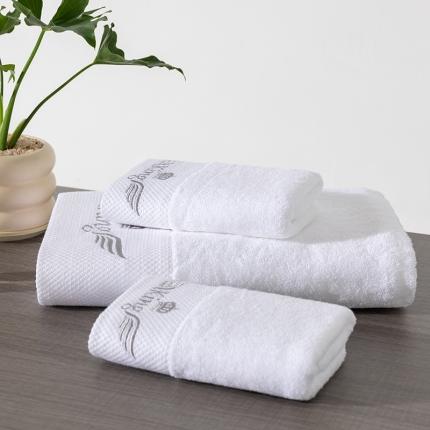 全棉纯棉五星级酒店浴巾布草宾馆毛巾民宿铂金缎绣花面巾三件套king