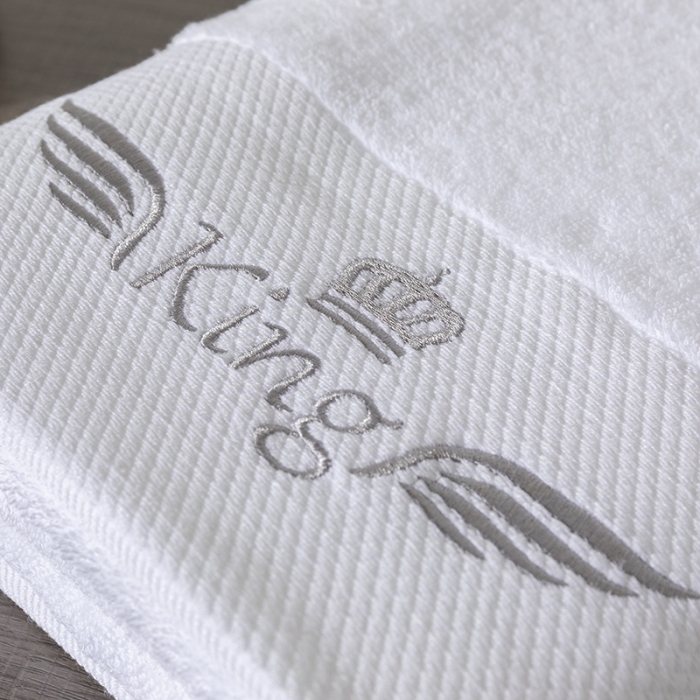 91家纺网 家纺一手货源 找家纺 全棉纯棉五星级酒店浴巾布草宾馆毛巾民宿铂金缎绣花面巾三件套king