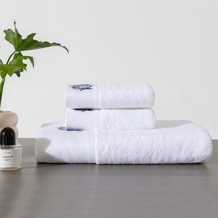 91家纺网 家纺一手货源 找家纺 全棉纯棉五星级酒店浴巾布草宾馆毛巾民宿铂金缎绣花面巾三件套冠 军