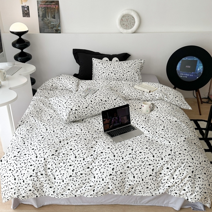 91家纺网 家纺一手货源 找家纺 昔可家纺 2023新款全棉四件套-第六批黑色泼墨