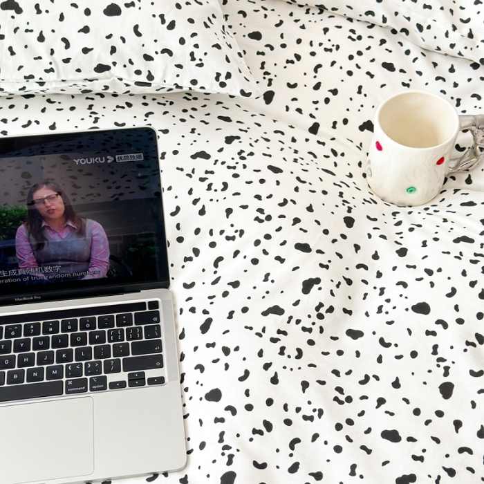 91家纺网 家纺一手货源 找家纺 昔可家纺 2023新款全棉四件套-第六批黑色泼墨