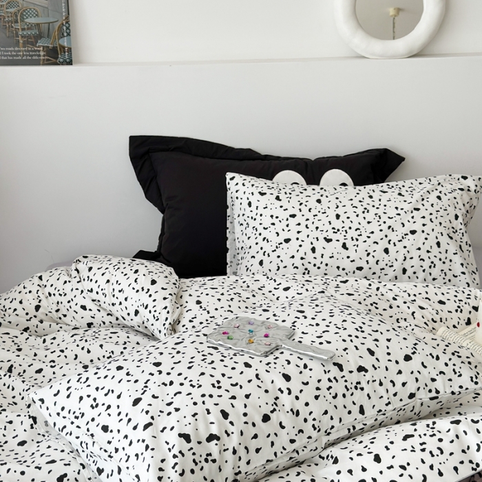 91家纺网 家纺一手货源 找家纺 昔可家纺 2023新款全棉四件套-第六批黑色泼墨