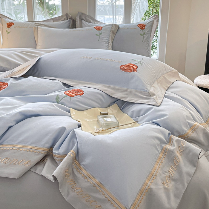 91家纺网 家纺一手货源 找家纺 【主播甄选】100支新疆长绒棉四件套全棉纯棉床单被套玫瑰花床笠床上用品