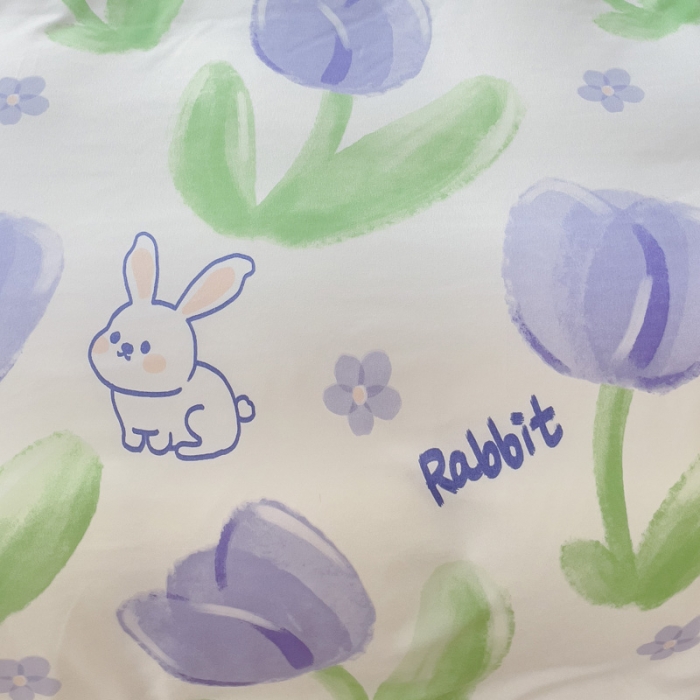 91家纺网 家纺一手货源 找家纺 铭浩 2025新款磨毛植物羊绒四件套 安妮小兔