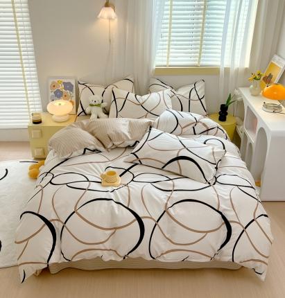 芊寻 2024新款全棉13372田园风印花系列四件套 都市圈