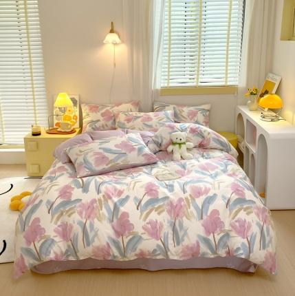 芊寻 2024新款全棉13372田园风印花系列四件套 轻絮私语