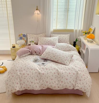 芊寻 2024新款全棉13372田园风印花系列四件套 屋顶花园