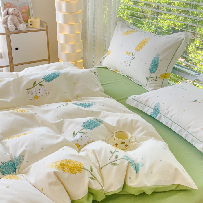 91家纺网 家纺一手货源 找家纺 铭浩 2025新款纯棉棉加厚磨毛升级喷气面料全棉四件套三件套 菲乐