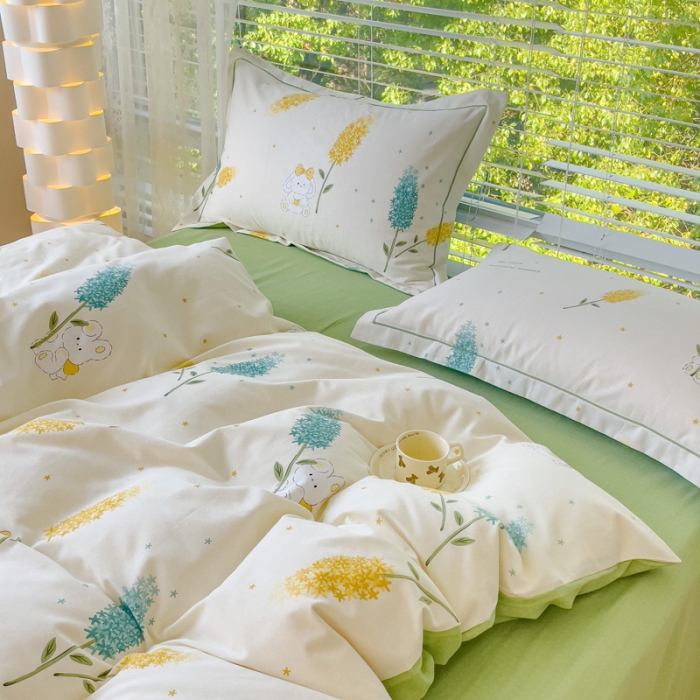 91家纺网 家纺一手货源 找家纺 铭浩 2025新款纯棉棉加厚磨毛升级喷气面料全棉四件套三件套 菲乐