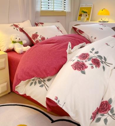 91家纺网 家纺一手货源 找家纺 （总）芊寻 2024新款全棉13372田园风印花系列单被套