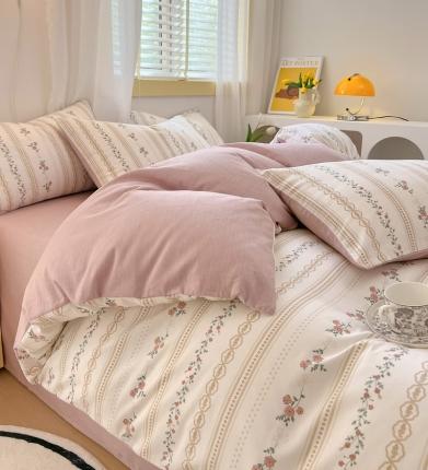 91家纺网 家纺一手货源 找家纺 （总）芊寻 2024新款全棉13372田园风印花系列单被套