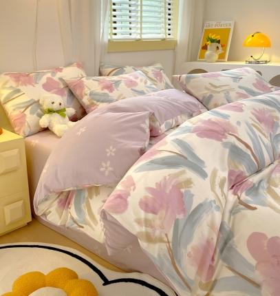 91家纺网 家纺一手货源 找家纺 （总）芊寻 2024新款全棉13372田园风印花系列单被套