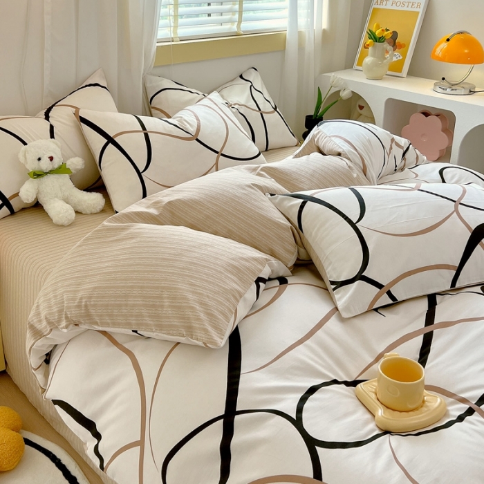 91家纺网 家纺一手货源 找家纺 芊寻 2024新款全棉13372田园风印花系列单被套 都市圈