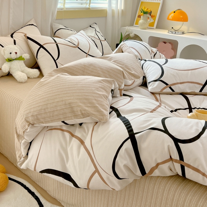 91家纺网 家纺一手货源 找家纺 芊寻 2024新款全棉13372田园风印花系列单被套 都市圈