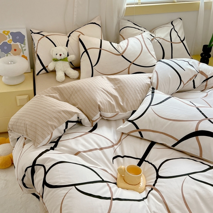 91家纺网 家纺一手货源 找家纺 芊寻 2024新款全棉13372田园风印花系列单被套 都市圈