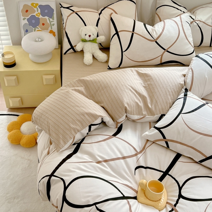 91家纺网 家纺一手货源 找家纺 芊寻 2024新款全棉13372田园风印花系列单被套 都市圈