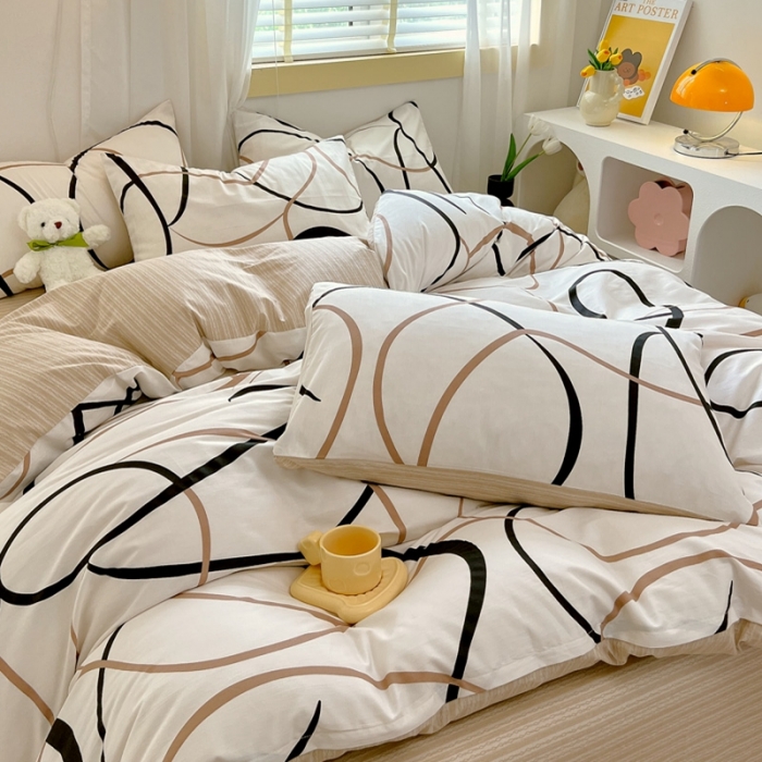 91家纺网 家纺一手货源 找家纺 芊寻 2024新款全棉13372田园风印花系列单被套 都市圈