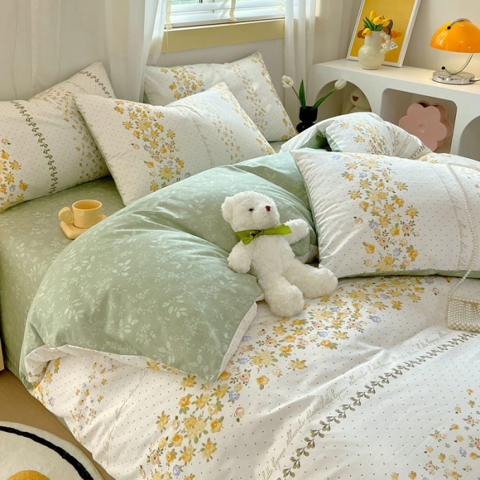 91家纺网 家纺一手货源 找家纺 芊寻 2024新款全棉13372田园风印花系列单被套 妙语花香