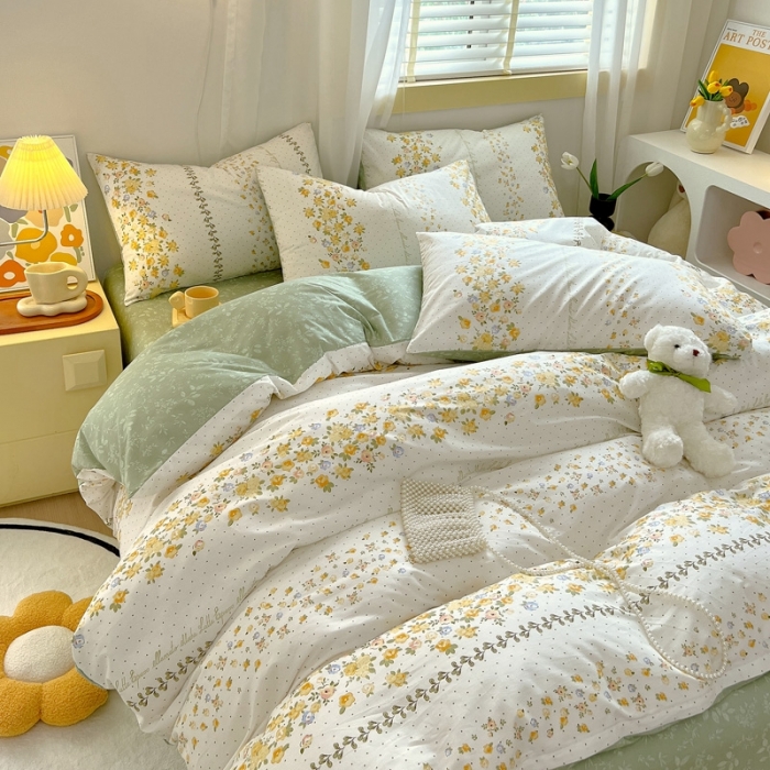 91家纺网 家纺一手货源 找家纺 芊寻 2024新款全棉13372田园风印花系列单被套 妙语花香