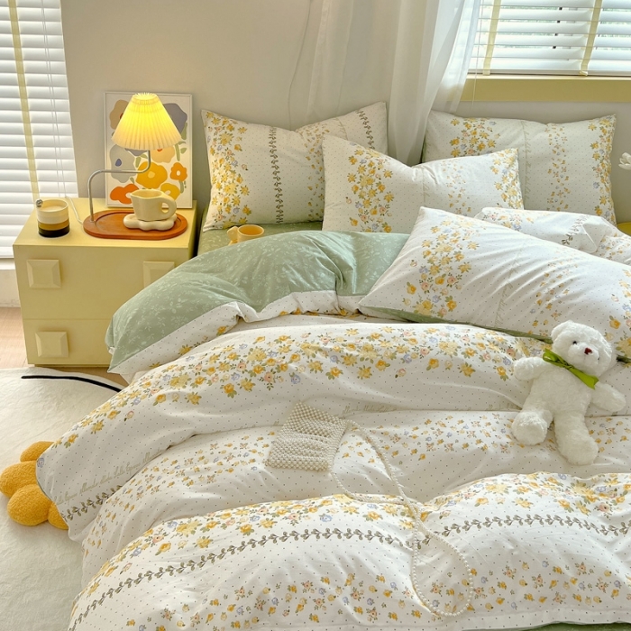 91家纺网 家纺一手货源 找家纺 芊寻 2024新款全棉13372田园风印花系列单被套 妙语花香