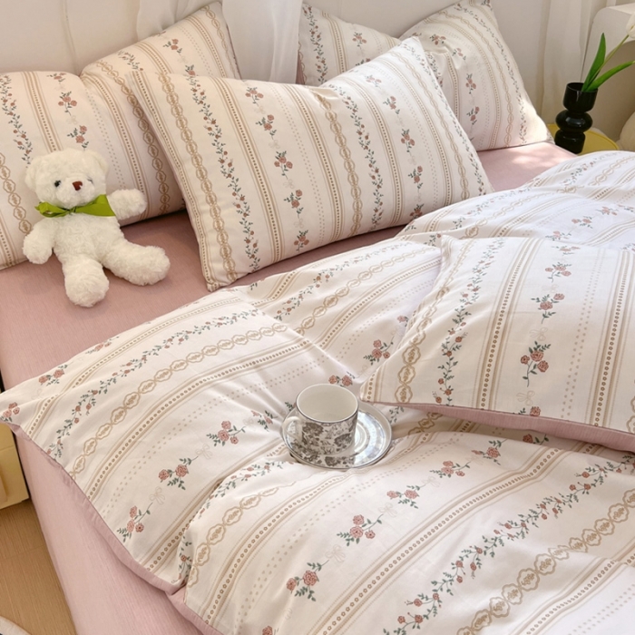 91家纺网 家纺一手货源 找家纺 芊寻 2024新款全棉13372田园风印花系列单被套 慕颜