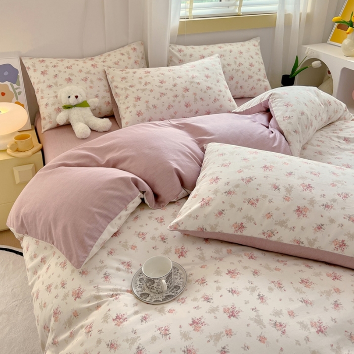 91家纺网 家纺一手货源 找家纺 芊寻 2024新款全棉13372田园风印花系列单被套 屋顶花园