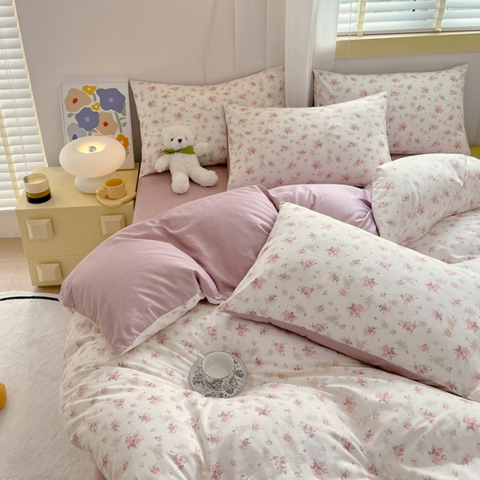 91家纺网 家纺一手货源 找家纺 芊寻 2024新款全棉13372田园风印花系列单被套 屋顶花园