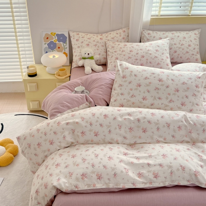 91家纺网 家纺一手货源 找家纺 芊寻 2024新款全棉13372田园风印花系列单被套 屋顶花园