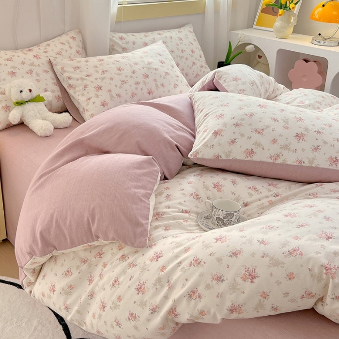 91家纺网 家纺一手货源 找家纺 芊寻 2024新款全棉13372田园风印花系列单被套 屋顶花园