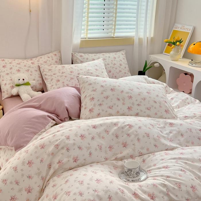 91家纺网 家纺一手货源 找家纺 芊寻 2024新款全棉13372田园风印花系列单被套 屋顶花园