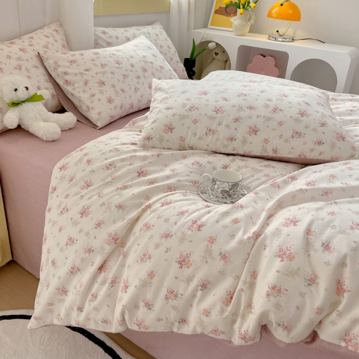 91家纺网 家纺一手货源 找家纺 芊寻 2024新款全棉13372田园风印花系列单被套 屋顶花园