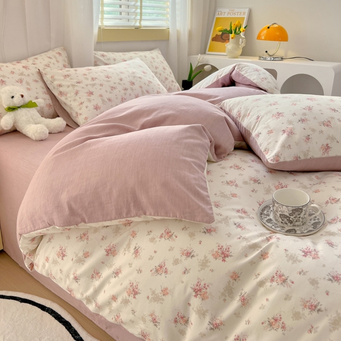 91家纺网 家纺一手货源 找家纺 芊寻 2024新款全棉13372田园风印花系列单被套 屋顶花园