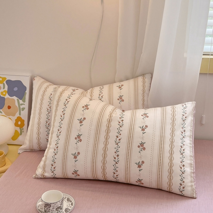 91家纺网 家纺一手货源 找家纺 芊寻 2024新款全棉13372田园风印花系列单枕套 慕颜