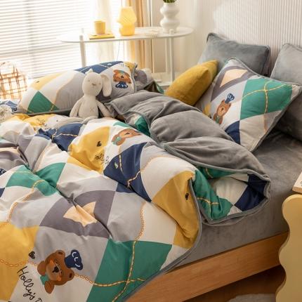 91家纺网 家纺一手货源 找家纺 （总）红粉佳人 2025新款棉加绒印花单被套